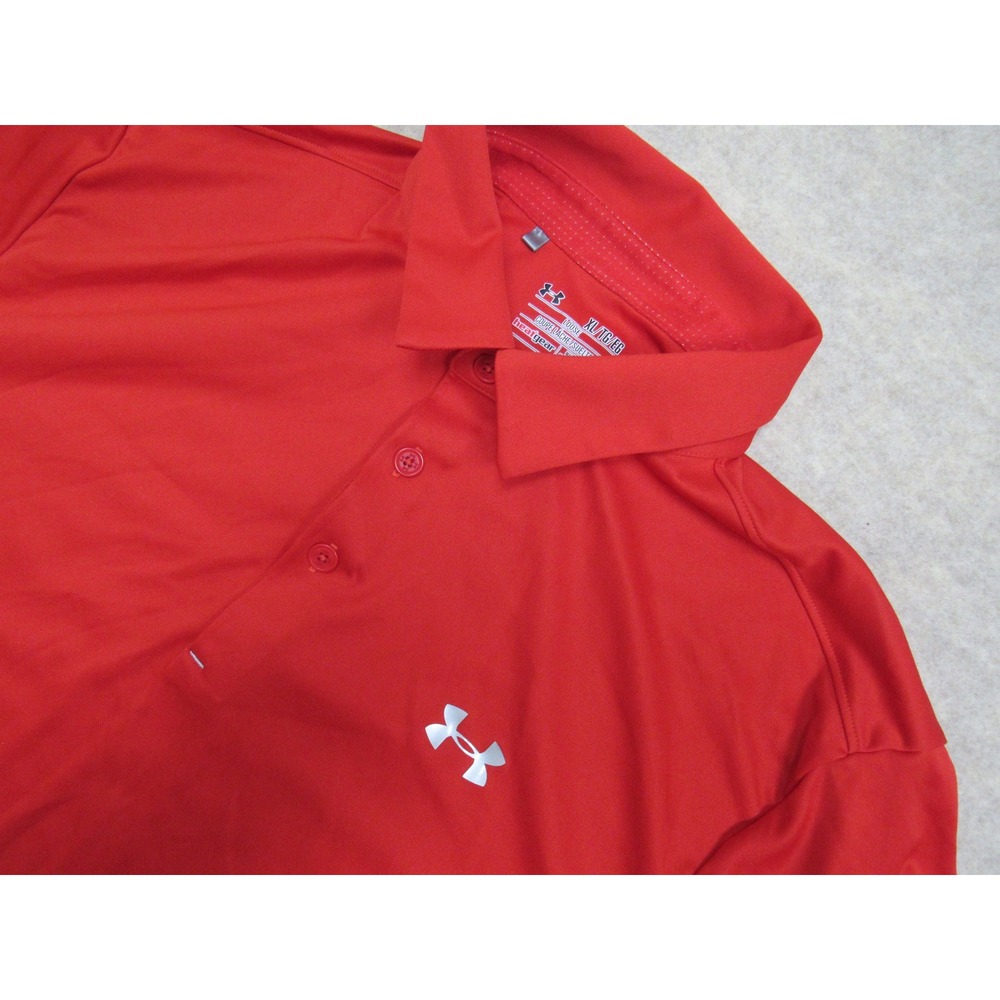 Under Armour Mens Coldblack HeatGear Polo Shirt Red XL 1252049 Golf Activewear